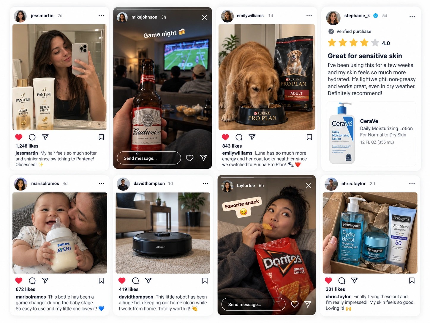 Real people sharing brand products on social media